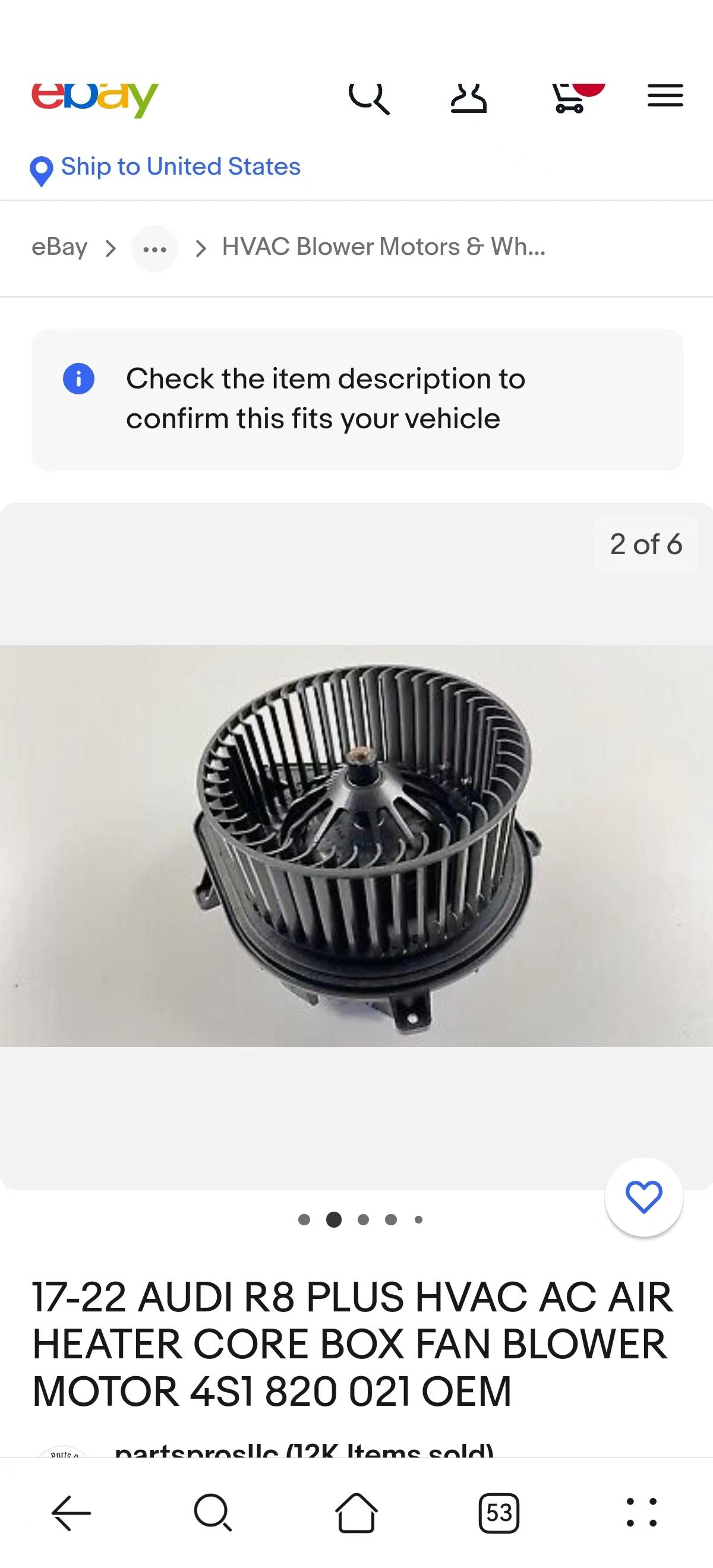 4S1820021 Blower motor for AUDI R8 4S PLUS 17-22 LHD 