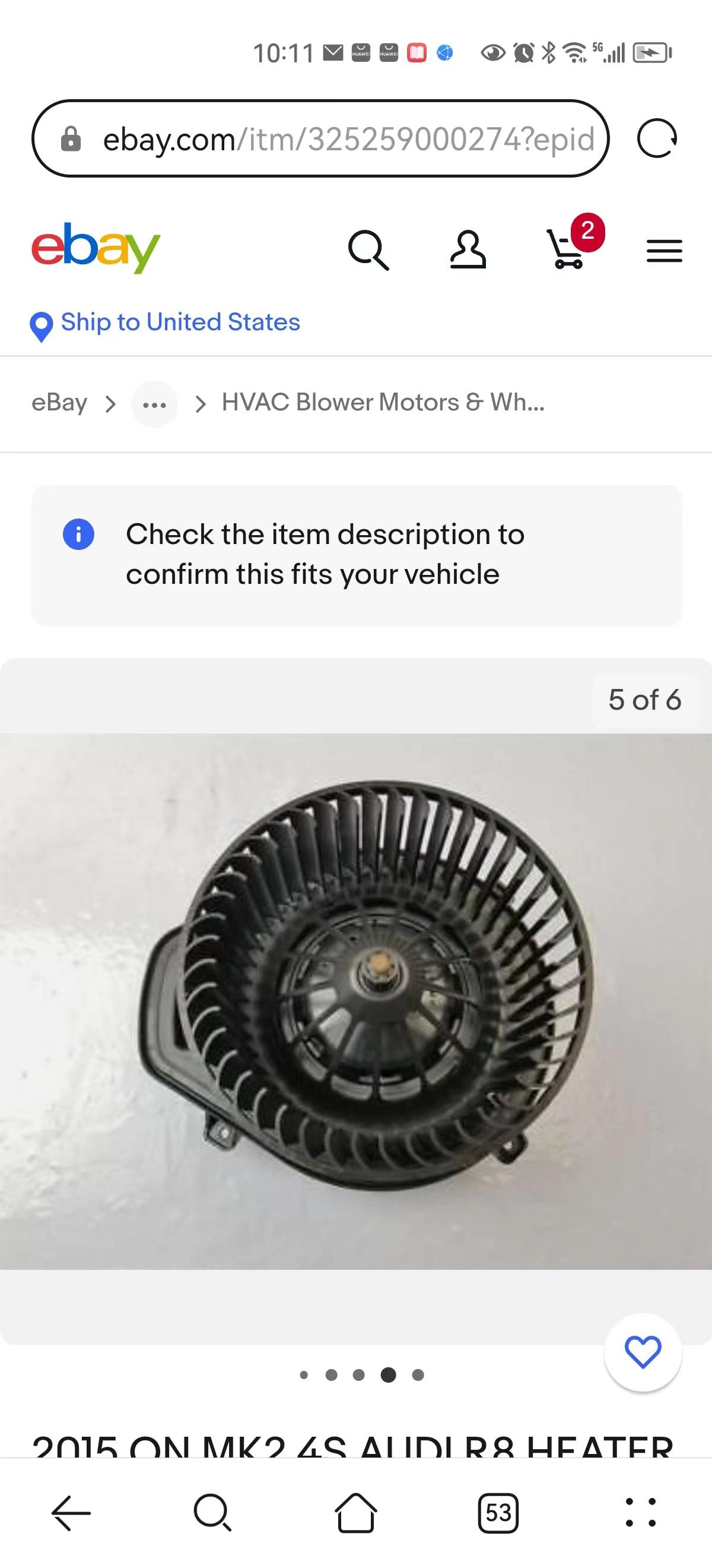 4S2820021 Blower motor for AUDI R8 4S PLUS 17-22 RHD 
